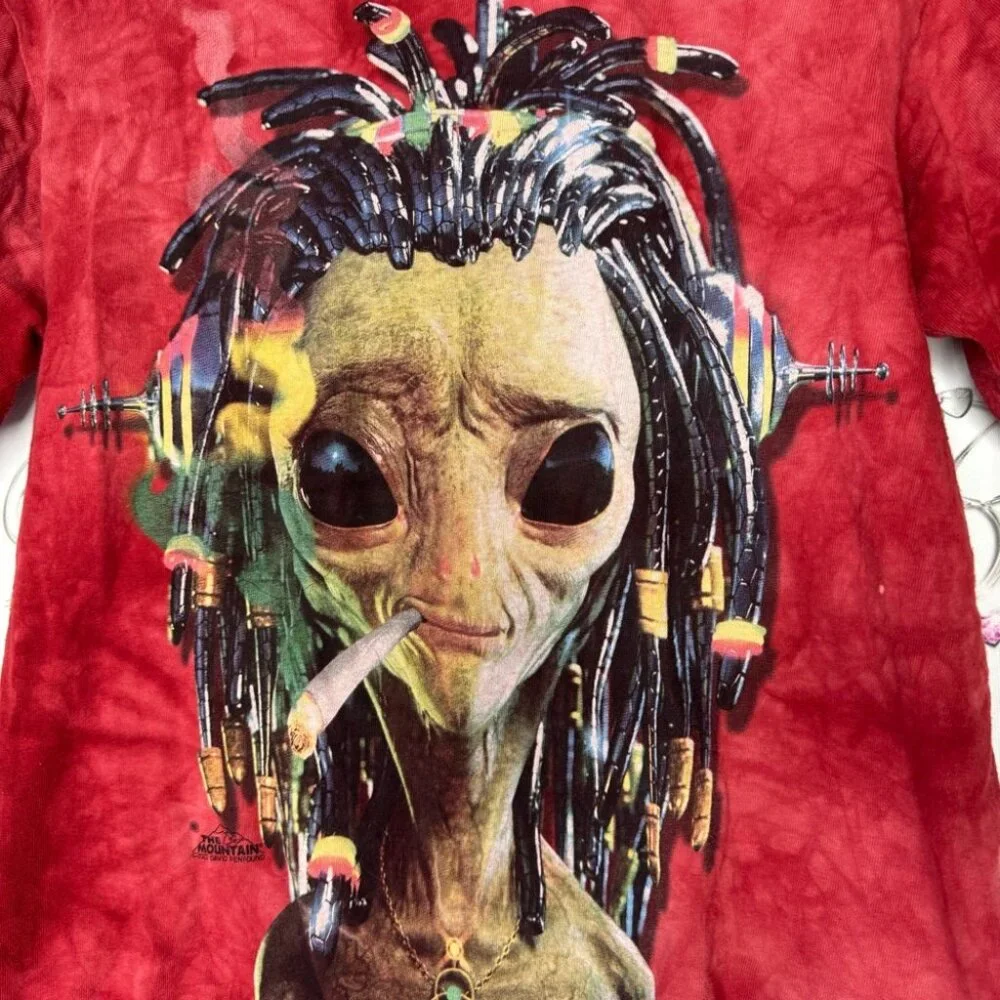 2013 the mountain David penfound tshirt alien smoking dreadlocks funny vintage - Picture 3 of 9